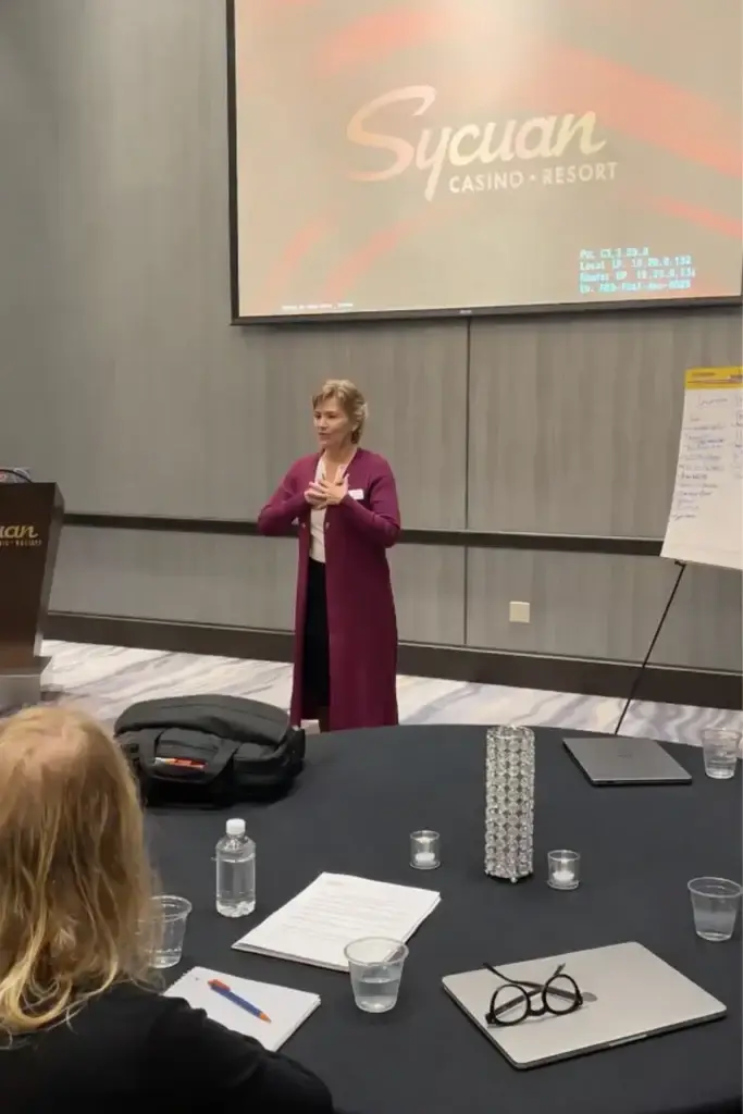 Mona speaking at Sycuan Casino